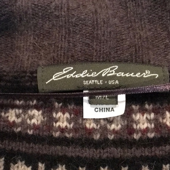 Eddie Bauer Full Length Cardigan. M/L. Multi-colored. Yarn-coated pin to fasten. - Picture 3 of 10